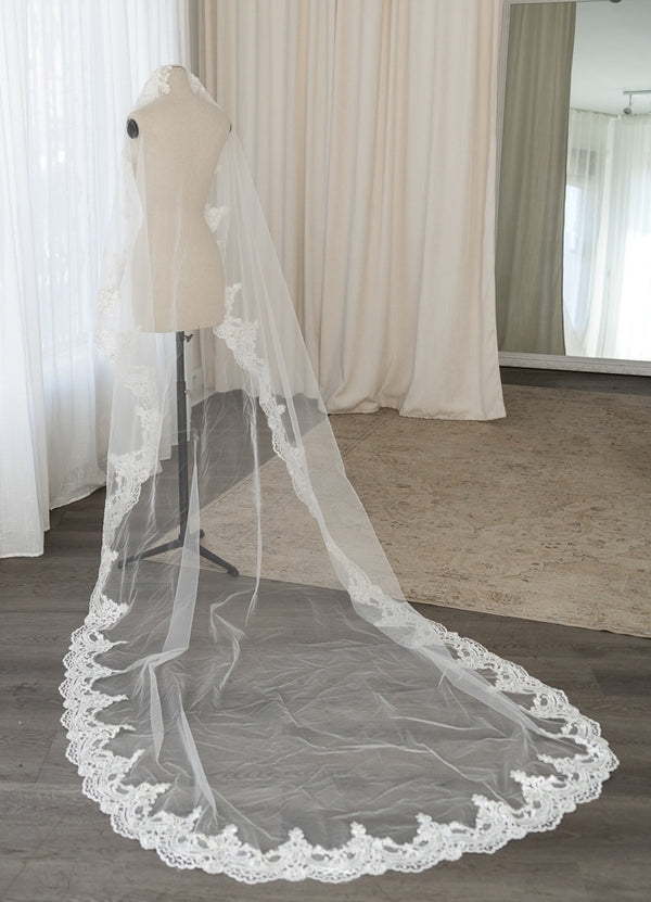 Tulle veil without pin 3m
